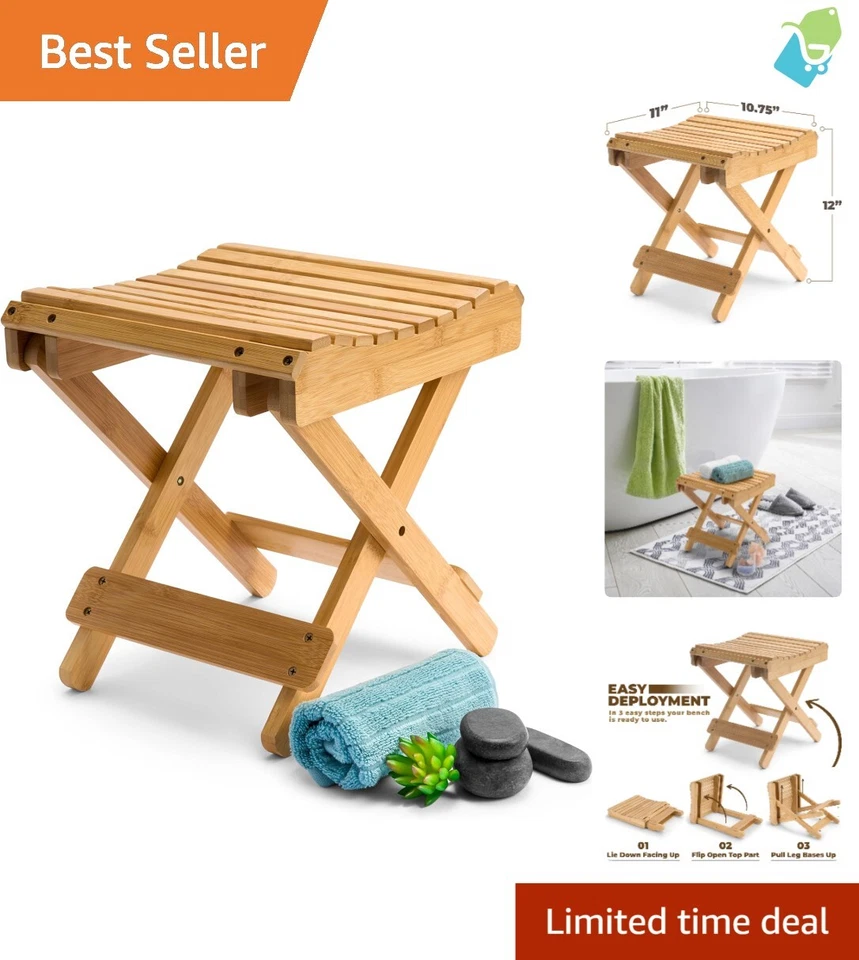 Compact Eco-Friendly Folding Step Stool for Shower & Bath - 130 lb Capacity - Image 1 of 4