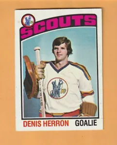 Denis Herron Kansas City Scouts 1976-77 Topps #55 7B - Imagen 1 de 2