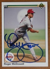 AUTOGRAPHED - Roger McDowell Upper Deck #416 Philadelphia Phillies 1990