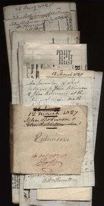 1816 BAMBURGH, NORTHUMB. LEGACY DOCTs 14 PCS. JOHN ROBINSON TO ROBt ROBINSON - Picture 1 of 5