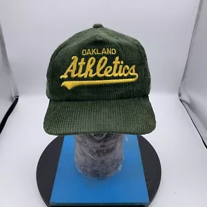 De Colección Oakland Atletics A's Script Deportes Especialidades Cremallera Espalda Verde Pana Sombrero - Imagen 1 de 9