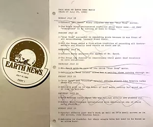 7/19/82 EARTH NEWS EXTENDED INTERVIEWS w/LEONARD LIMOY, AMBROSIA, DIXIE DREGS - Picture 1 of 1
