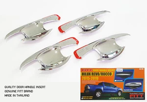 FITT CHROME DOOR HANDLE COVER INSERT BOWL For TOYOTA HILUX REVO M70 M80 15-20 - Picture 1 of 8