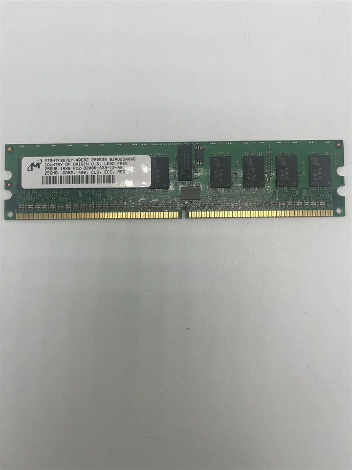 Micron 256MB PC2-3200R-333-12-A0 DDR2 400 CL3 ECC REG - Image 1 of 1