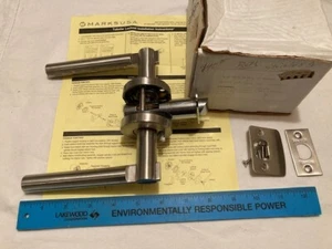 NEW (VINTAGE) MARKS USA - SATIN STAINLESS STEEL TUBULAR BATHROOM LOCK -FREE SHIP - Picture 1 of 9