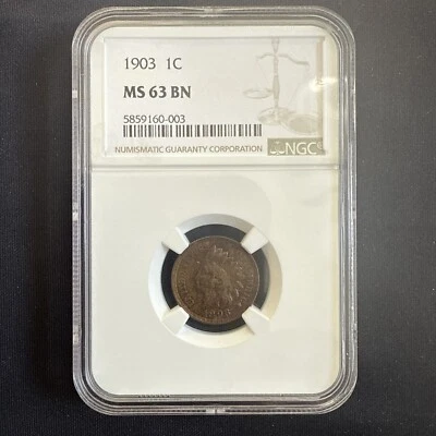 1903 INDIAN HEAD CENT NGC 63 BN - Nicely Toned🔥🔥 - Image 1 of 4