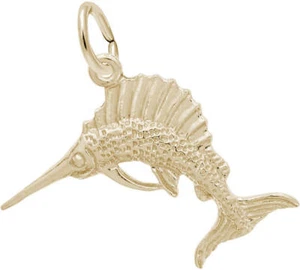 Gold-Plated Sterling Silver Sailfish Charm by Rembrandt - Picture 1 of 2