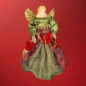 Vintage Engel Christbaumspitze Tisch Mantel Dekor bestickt Gewand 16 Zoll - Bild 1 von 8