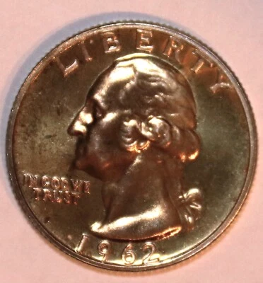 1962-P Washington Quarter - Choice Proof - Gold Tint - #2128CAQ FREE SHIPPING - Image 1 of 4