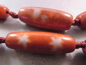 Tibetan Red Agate Two Stars Beads 2pcs - Picture 1 of 1