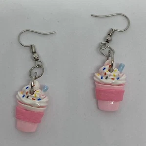 Pink Drink Milkshake Sweet Candy Ohrringe Q005 Kitsch 5 cm lang Pastell Kawaii - Bild 1 von 4