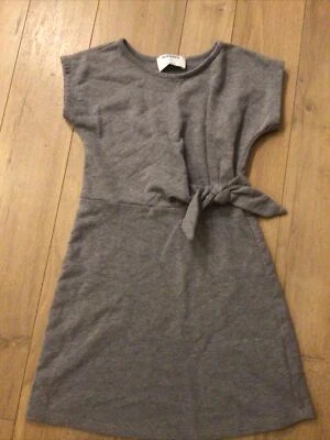Old Navy Girls Gray Black Side Tie Modest Dress S 6-7 - Image 1 of 4
