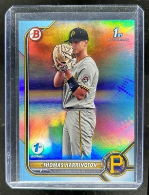 2022 Bowman Draft 1st Edition Thomas Harrington Sky Blue #BD-37 Pirates - Image 1 of 2