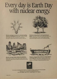 1990 US Council Energy Awareness PRINT AD Every Day Earth Day Vintage 1990s Nuclear - Bild 1 von 5