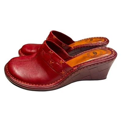 Zuecos plantilla cómoda de cuero sangre de buey Nurture "Twain" detalle de puntada y tejido 8 Foto 1 de 4