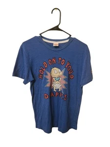 Rugrats Shirt S Blue Tommy Hold on to Your Diapies Homage Made in USA - Picture 1 of 5