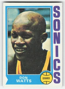 Don Watts 1974-75 Topps #142 Seattle SuperSonics en muy buena condición - Imagen 1 de 2