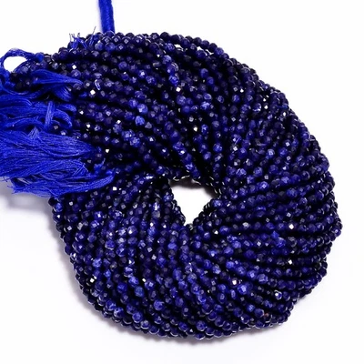 Cuentas facetadas de piedras preciosas de sodalita natural forma redonda 4x4 mm hilo 12,5" AB-673 Foto 1 de 3