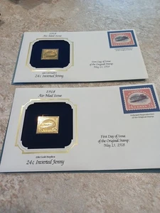 1918 22kt GOLD REPLICA INVERTED JENNY AIR MAIL ISSUE 24c there are 2. - Picture 1 of 5
