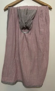 Mebien Baby Sling w Ring 100% Turkish Cotton Pink & Grey (29” x 74”) - Picture 1 of 3