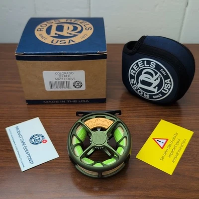 ROSS Colorado 2/3 Matte Olive Fly Reel + SA Amplitude Double Taper DT-2F Spooled - image 1 of 4