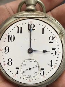 Antique Elgin Open Face Pocket Watch Grade 208 - Picture 1 of 4