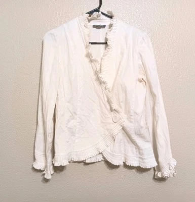 Go шелк M белый эластичной хлопок оборки куртка - Изображение 1 из 4