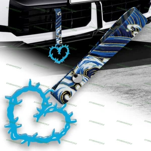 Thorned Heart JDM Baby Blue Ring Tsurikawa Car Handle Strap -Blue Waves Nylon - Picture 1 of 6