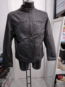Conbipel Chaqueta de Piel Auténtica Usado Hombre Talla 52 Negro XYL008L - Imagen 1 de 8