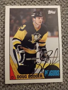 Doug Bodger 1 Pittsburgh Penguins  Autographed 1987-88 Topps  Card #125 W/LOA - Picture 1 of 10