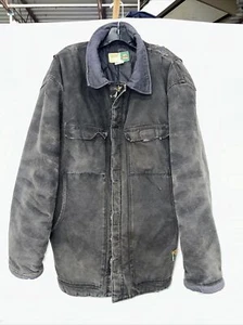 Chaqueta WearGuard de Colección Hecha en EE. UU. Tareas Abrigo de Granero Negro Denim Forrado XL Golpeado - Imagen 1 de 9