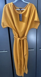 Fashion Nova Off The Shoulder Midi Dress, Size Medium, Long Side Slit, Mustard - Picture 1 of 3