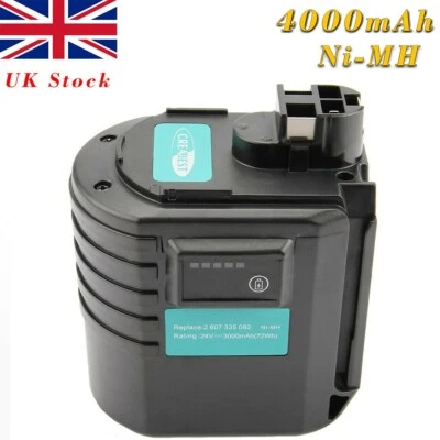CREABEST 24V 4000mAH Ni-MH Battery For Bosch BAT019 BAT020 BAT021 2607335082 2607335083