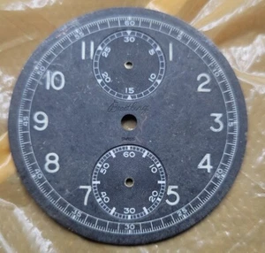 Reloj de bolsillo vintage Breitling esfera cronógrafo militar valjoux 5 piezas negras - Imagen 1 de 5