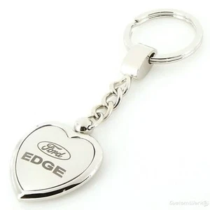 Ford Edge Heart Shape Chain Keychain (Chrome) - Picture 1 of 3