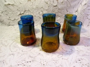 AB ART 6 HAND BLOWN SHOT GLASSES VERY BEAUTIFUL & SPECIAL FATHER'S DAY GIFT - Picture 1 of 6