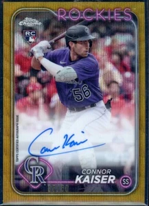 Connor Kaiser 2024 Topps Chrome Gold Wave Refractor RC Auto /50 Rookie - Picture 1 of 2