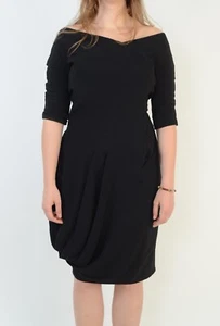 Alexander McQueen Luxury Wmns Black Acetate & Viscose Dress Size42 Made in Italy - Picture 1 of 12