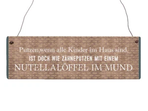 Interluxe Holzschild - Putzen wenn alle Kinder im Haus sind - Geschenk für Mama - Bild 1 von 2