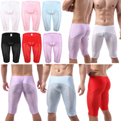 Mens Sissiy Lace Breathable Boxer Shorts Pajamas Leggings Underpants Compression - Image 1 of 4