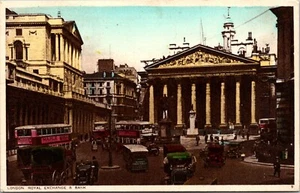 London Royal Exchange & Bank England handgetönte Postkarte - Bild 1 von 2