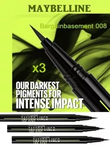 3x Maybelline Tattoo Liner Ink Pen Jet Black Sealed - Picture 1 of 3