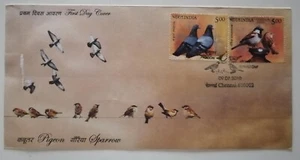 India 2010 Birds Pigeon Sparrow Stamped FDC - Picture 1 of 2
