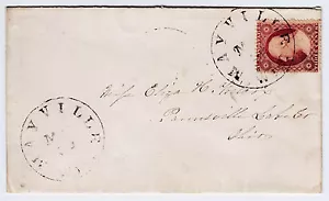 #26A-3 centesimi 1857, 65L10L "MAYVILLE/WIS." TO PAINESVILLE, Ohio, 1859-1860 - Foto 1 di 2
