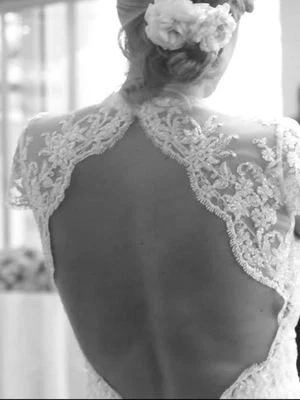 Pnina Tornai Wedding Dress, Size 8, 10, 12. Lace, Plunging Neckline, Kleinfeld - Image 1 of 4