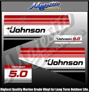 JOHNSON - 5.0 hp - DECAL SET - OUTBOARD  DECALS - Bild 1 von 1
