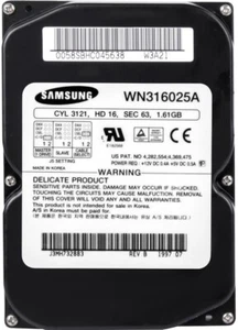 Hard Drive Samsung WN316025A 1.6GB 4500RPM 128KB Cache PATA ATA IDE 3.5" Inch - Picture 1 of 3