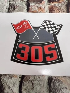 305 Flags Chrome Air Cleaner Decal for Camaro Trans Am GTA Firebird Corvette - Foto 1 di 1