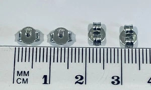 18ct White Gold 750 Butterfly Earring Back Scrolls Push Fit Heavy (1 Pair) - Picture 1 of 1