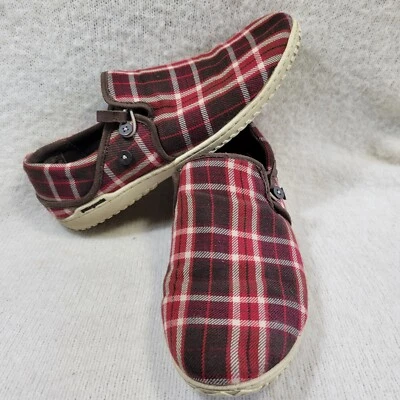 Zapatos sin cordones Patagonia Kula con botones para mujer talla 10 rojos de lona a cuadros Foto 1 de 4